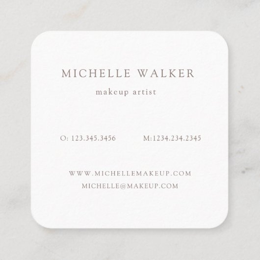 Abstracte vormen getextureerde moderne make-up art vierkante visitekaartje (Achterkant)