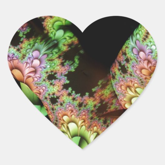 Abstracte vormen hart sticker (Voorkant)