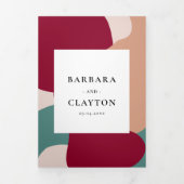 Abstracte vormen hedendaags Alles in één bruiloft Drieluik Uitnodiging (Cover)