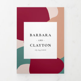 Abstracte vormen hedendaags Alles in één bruiloft Drieluik Uitnodiging
