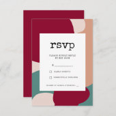 Abstracte vormen hedendaagse bruiloft RSVP kaartje (Voorkant / Achterkant)