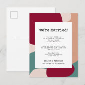 Abstracte vormen hedendaagse trouwaankondiging briefkaart (Voorkant / Achterkant)