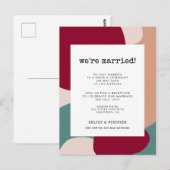 Abstracte vormen hedendaagse trouwaankondiging briefkaart (Voorkant / Achterkant)