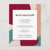 Abstracte vormen hedendaagse trouwaankondiging briefkaart (Voorkant)