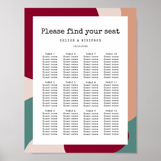 Abstracte vormen hedendaagse zitroosters poster (Voorkant)