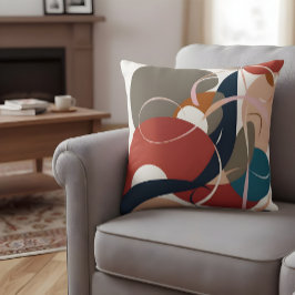 Abstracte vormen in Boheemse kleuren Kussen