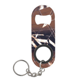 Abstracte vormen in bruin mini flessenopener