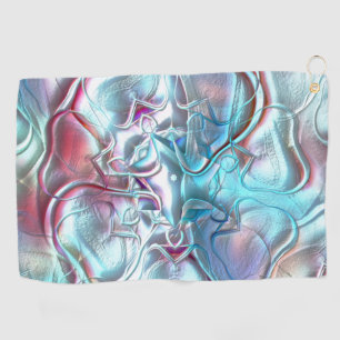 Abstracte vormen in glas, overbekleed op zandige t golfhanddoek
