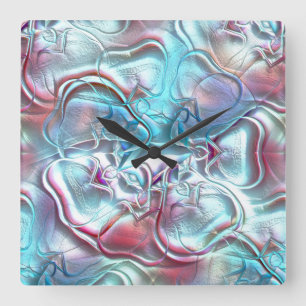 Abstracte vormen in glas, overbekleed op zandige t vierkante klok