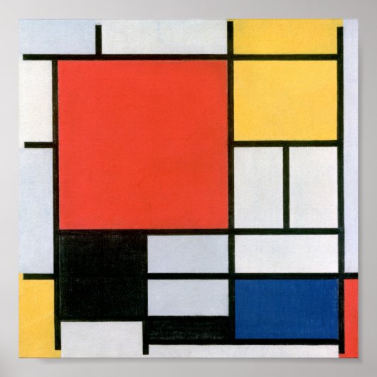 ABSTRACTE VORMEN IN STIJL VAN MONDRIAN MET STRESS POSTER (Voorkant)