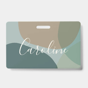 Abstracte vormen in turkoois gepersonaliseerde scr badge