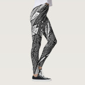 abstracte vormen in zwart-wit leggings (Rechts)