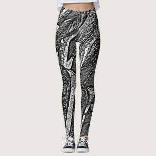 abstracte vormen in zwart-wit leggings