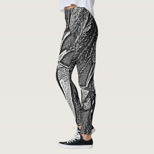 abstracte vormen in zwart-wit leggings (Links)