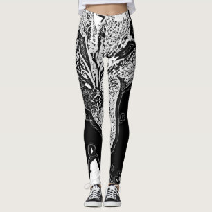 abstracte vormen in zwart-wit leggings