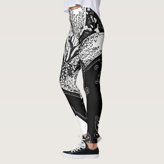 abstracte vormen in zwart-wit leggings (Links)