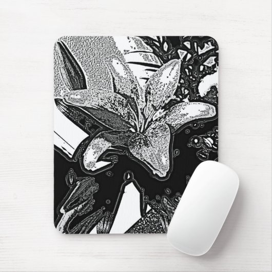 abstracte vormen in zwart-wit muismat (Met muis)