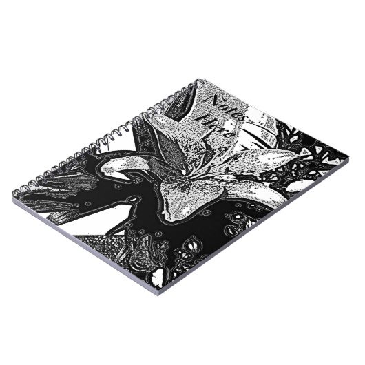 abstracte vormen in zwart-wit notitieboek (Linkerzijde)