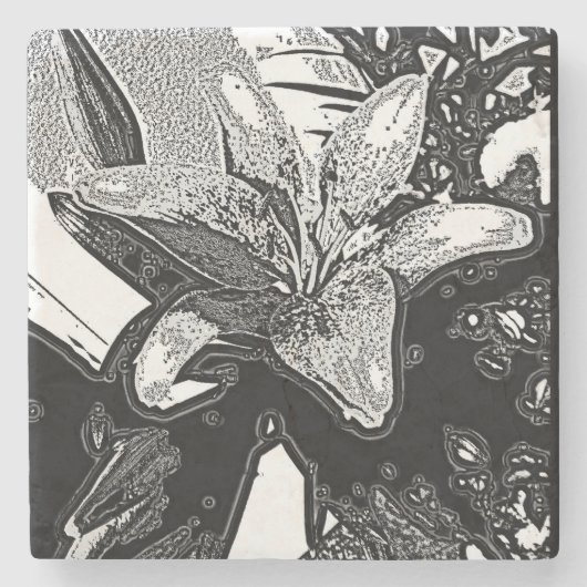 abstracte vormen in zwart-wit stenen onderzetter (Voorkant)