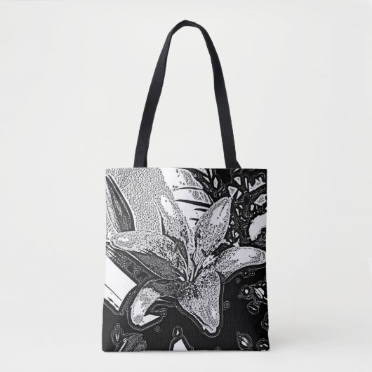 abstracte vormen in zwart-wit tote bag (Voorkant)