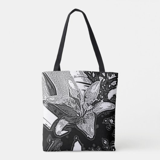 abstracte vormen in zwart-wit tote bag (Achterkant)