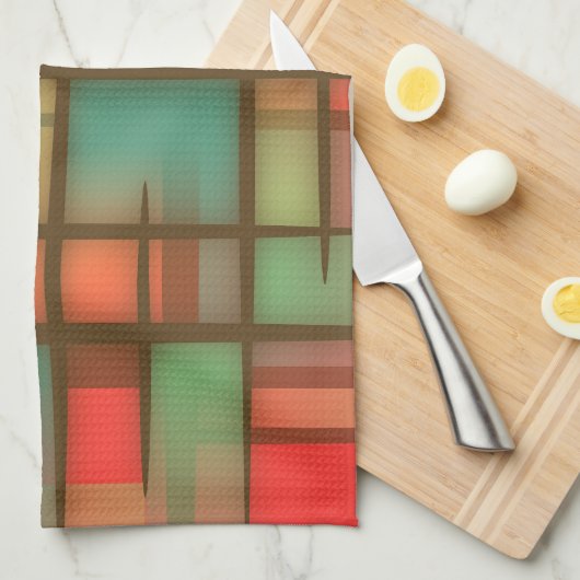 Abstracte vormen keukenhanddoek (Quarter Fold)