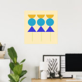 abstracte vormen kunst poster (Thuiskantoor)