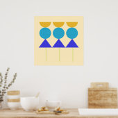 abstracte vormen kunst poster (Keuken)