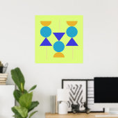 abstracte vormen kunst poster (Thuiskantoor)