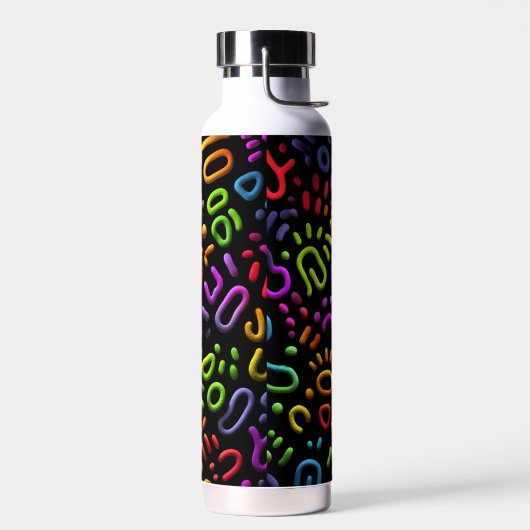 Abstracte vormen kunst waterfles (Links)