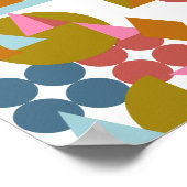 Abstracte vormen Landschap Blauw roze Geometrisch Poster (Hoek)