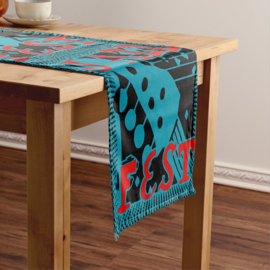 Abstracte vormen, Matisse stijl, voeg tekst toe, K Korte Tafelloper (Voorbeeld)