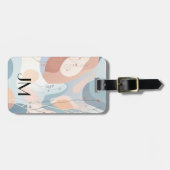 Abstracte vormen met bloemversiering bagagelabel (Voorkant horizontaal)