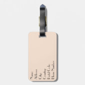 Abstracte vormen met bloemversiering bagagelabel (Achterkant verticaal)