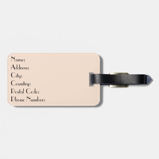 Abstracte vormen met bloemversiering bagagelabel (Achterkant horizontaal)