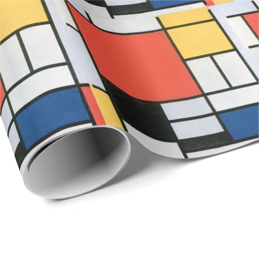 ABSTRACTE VORMEN MET EEN VERMINDERD MONDRIAN CADEAUPAPIER (Rol Hoek)