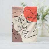 Abstracte vormen minimalistisch paar voor lijnteke bedankkaart (Staand voorkant)