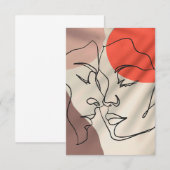 Abstracte vormen minimalistisch paar voor lijnteke bedankkaart (Voorkant / Achterkant)
