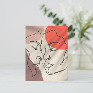 Abstracte vormen minimalistisch paar voor lijnteke briefkaart