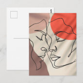 Abstracte vormen minimalistisch paar voor lijnteke briefkaart (Voorkant / Achterkant)