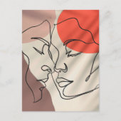 Abstracte vormen minimalistisch paar voor lijnteke briefkaart (Voorkant)