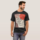 Abstracte vormen minimalistisch paar voor lijnteke t-shirt (Voorkant volledig)