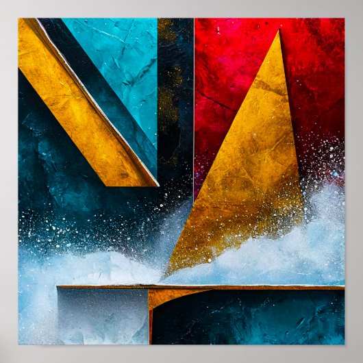 Abstracte Vormen 🎨✨ Moderne Geometrische Energie Poster (Voorkant)