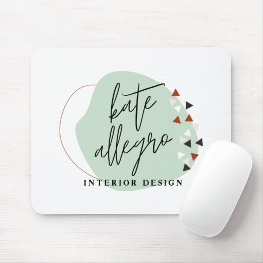 Abstracte vormen Moderne Logo op maat Muismat (Met muis)