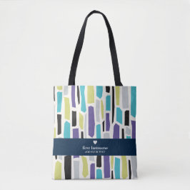 Abstracte vormen naadloos patroon met Jouw naam Tote Bag