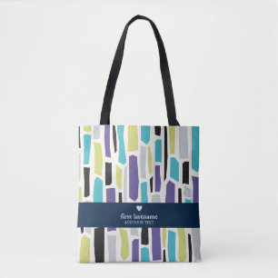 Abstracte vormen naadloos patroon met Jouw naam Tote Bag