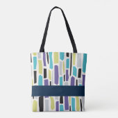 Abstracte vormen naadloos patroon met Jouw naam Tote Bag (Achterkant)