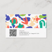 Abstracte vormen naadloos patroon met QR Visitekaartje (Achterkant)