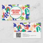 Abstracte vormen naadloos patroon met QR Visitekaartje (Voorkant / Achterkant)