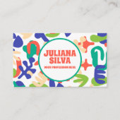 Abstracte vormen naadloos patroon met QR Visitekaartje (Voorkant)